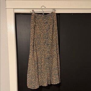 DR2 Blue and Tan Floral Maxi Skirt
